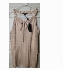 NWT Adrianna Papell Pink and Black Polka Dot Top